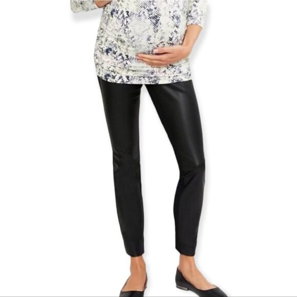 NWT Jessica Simpson Skinny Faux-Leather Maternity Pants - Picture 1 of 5